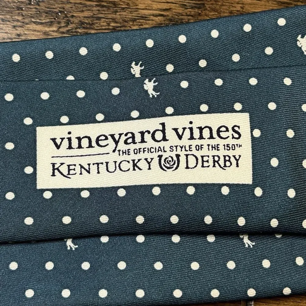 New Vineyard Vines Tie Kentucky Derby 🐎Racehorse Churchill Downs Polka Dot Silk